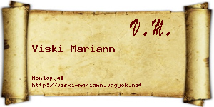 Viski Mariann névjegykártya